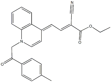 ethyl 2-cyano-4-(1-[2-(4-methylphenyl)-2-oxoethyl]-4(1H)-quinolinylidene)-2-butenoate 구조식 이미지