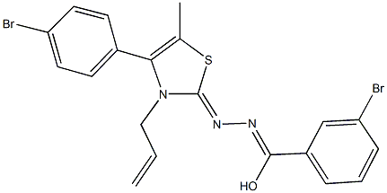 N-(3-allyl-4-(4-bromophenyl)-5-methyl-1,3-thiazol-2(3H)-ylidene)-3-bromobenzenecarbohydrazonic acid Structure