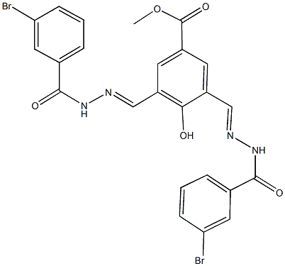 methyl 3,5-bis[2-(3-bromobenzoyl)carbohydrazonoyl]-4-hydroxybenzoate Structure