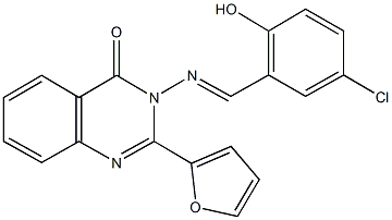 3-[(5-chloro-2-hydroxybenzylidene)amino]-2-(2-furyl)-4(3H)-quinazolinone Structure