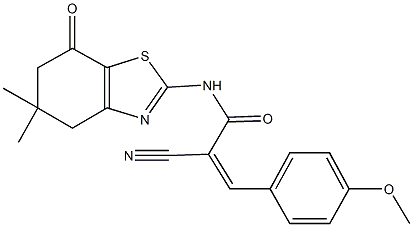 2-cyano-N-(5,5-dimethyl-7-oxo-4,5,6,7-tetrahydro-1,3-benzothiazol-2-yl)-3-(4-methoxyphenyl)acrylamide Structure