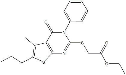 ethyl [(5-methyl-4-oxo-3-phenyl-6-propyl-3,4-dihydrothieno[2,3-d]pyrimidin-2-yl)sulfanyl]acetate 구조식 이미지