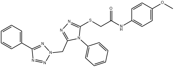 N-(4-methoxyphenyl)-2-({4-phenyl-5-[(5-phenyl-2H-tetraazol-2-yl)methyl]-4H-1,2,4-triazol-3-yl}sulfanyl)acetamide Structure