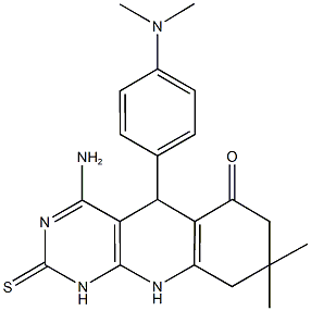 4-amino-5-[4-(dimethylamino)phenyl]-8,8-dimethyl-2-thioxo-2,5,7,8,9,10-hexahydropyrimido[4,5-b]quinolin-6(1H)-one 구조식 이미지