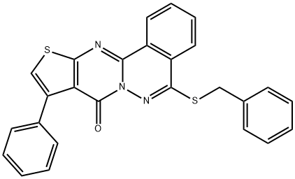 5-(benzylsulfanyl)-9-phenyl-8H-thieno[2',3':4,5]pyrimido[2,1-a]phthalazin-8-one Structure