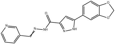 3-(1,3-benzodioxol-5-yl)-N'-(3-pyridinylmethylene)-1H-pyrazole-5-carbohydrazide Structure