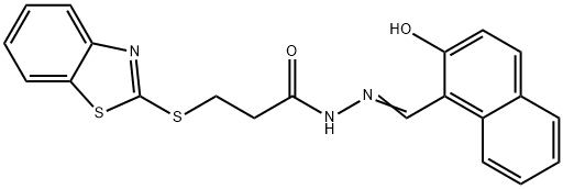 3-(1,3-benzothiazol-2-ylsulfanyl)-N'-[(2-hydroxy-1-naphthyl)methylene]propanohydrazide Structure