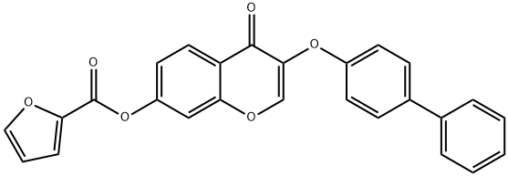 3-([1,1'-biphenyl]-4-yloxy)-4-oxo-4H-chromen-7-yl 2-furoate Structure