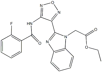 ethyl (2-{4-[(2-fluorobenzoyl)amino]-1,2,5-oxadiazol-3-yl}-1H-benzimidazol-1-yl)acetate 구조식 이미지