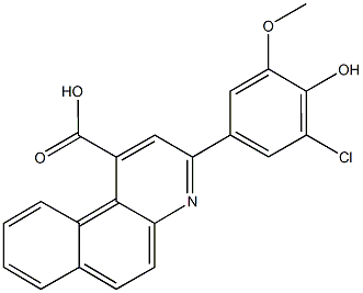 3-(3-chloro-4-hydroxy-5-methoxyphenyl)benzo[f]quinoline-1-carboxylic acid 구조식 이미지