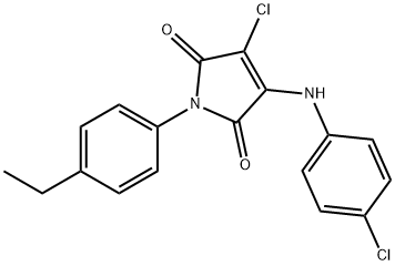 3-chloro-4-(4-chloroanilino)-1-(4-ethylphenyl)-1H-pyrrole-2,5-dione Structure