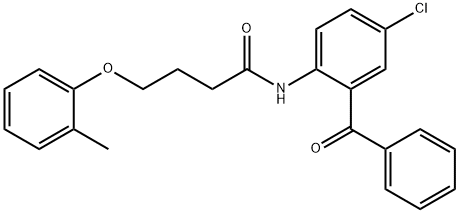 N-(2-benzoyl-4-chlorophenyl)-4-(2-methylphenoxy)butanamide 구조식 이미지