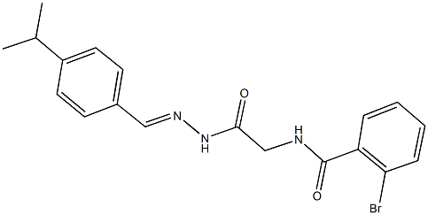 2-bromo-N-{2-[2-(4-isopropylbenzylidene)hydrazino]-2-oxoethyl}benzamide 구조식 이미지