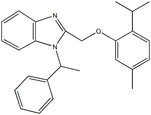 2-[(2-isopropyl-5-methylphenoxy)methyl]-1-(1-phenylethyl)-1H-benzimidazole Structure