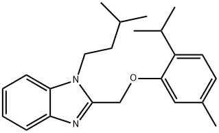 1-isopentyl-2-[(2-isopropyl-5-methylphenoxy)methyl]-1H-benzimidazole 구조식 이미지