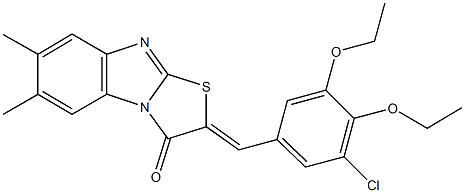 2-(3-chloro-4,5-diethoxybenzylidene)-6,7-dimethyl[1,3]thiazolo[3,2-a]benzimidazol-3(2H)-one Structure