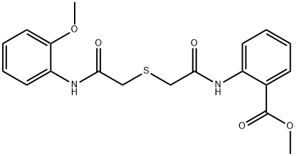 methyl 2-[({[2-(2-methoxyanilino)-2-oxoethyl]sulfanyl}acetyl)amino]benzoate Structure