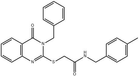 2-[(3-benzyl-4-oxo-3,4-dihydro-2-quinazolinyl)sulfanyl]-N-(4-methylbenzyl)acetamide 구조식 이미지