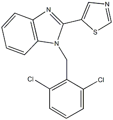 1-(2,6-dichlorobenzyl)-2-(1,3-thiazol-5-yl)-1H-benzimidazole 구조식 이미지
