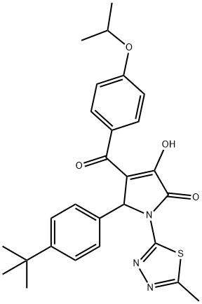 5-(4-tert-butylphenyl)-3-hydroxy-4-(4-isopropoxybenzoyl)-1-(5-methyl-1,3,4-thiadiazol-2-yl)-1,5-dihydro-2H-pyrrol-2-one Structure