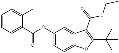 ethyl 2-tert-butyl-5-[(2-methylbenzoyl)oxy]-1-benzofuran-3-carboxylate Structure