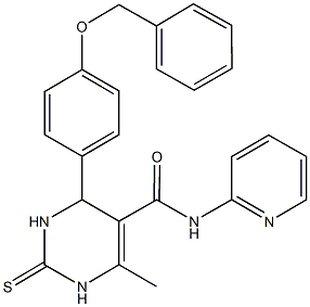 6-methyl-4-{4-[(phenylmethyl)oxy]phenyl}-N-pyridin-2-yl-2-thioxo-1,2,3,4-tetrahydropyrimidine-5-carboxamide Structure