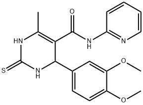 4-(3,4-dimethoxyphenyl)-6-methyl-N-pyridin-2-yl-2-thioxo-1,2,3,4-tetrahydropyrimidine-5-carboxamide 구조식 이미지