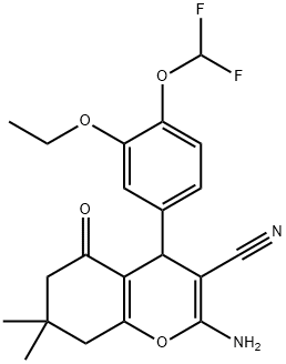 2-amino-4-[4-(difluoromethoxy)-3-ethoxyphenyl]-7,7-dimethyl-5-oxo-5,6,7,8-tetrahydro-4H-chromene-3-carbonitrile Structure