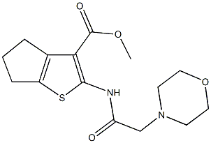 methyl 2-[(4-morpholinylacetyl)amino]-5,6-dihydro-4H-cyclopenta[b]thiophene-3-carboxylate 구조식 이미지