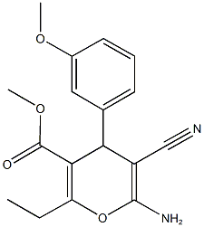 methyl 6-amino-5-cyano-2-ethyl-4-(3-methoxyphenyl)-4H-pyran-3-carboxylate Structure