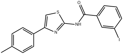 3-iodo-N-[4-(4-methylphenyl)-1,3-thiazol-2-yl]benzamide 구조식 이미지