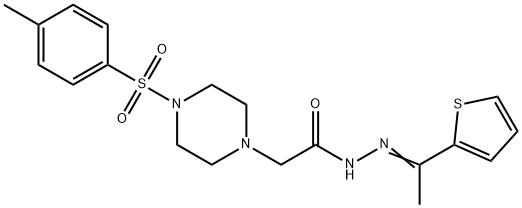 2-{4-[(4-methylphenyl)sulfonyl]-1-piperazinyl}-N'-[1-(2-thienyl)ethylidene]acetohydrazide 구조식 이미지