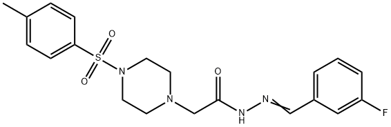 N'-(3-fluorobenzylidene)-2-{4-[(4-methylphenyl)sulfonyl]-1-piperazinyl}acetohydrazide Structure