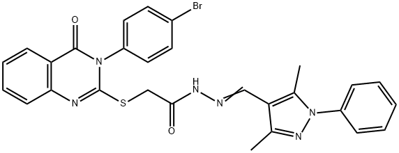 2-{[3-(4-bromophenyl)-4-oxo-3,4-dihydro-2-quinazolinyl]sulfanyl}-N'-[(3,5-dimethyl-1-phenyl-1H-pyrazol-4-yl)methylene]acetohydrazide Structure
