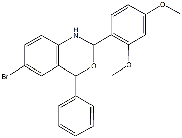 6-bromo-2-(2,4-dimethoxyphenyl)-4-phenyl-1,4-dihydro-2H-3,1-benzoxazine 구조식 이미지
