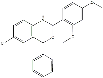 6-chloro-2-(2,4-dimethoxyphenyl)-4-phenyl-1,4-dihydro-2H-3,1-benzoxazine Structure