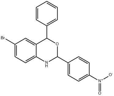 6-bromo-2-{4-nitrophenyl}-4-phenyl-1,4-dihydro-2H-3,1-benzoxazine 구조식 이미지