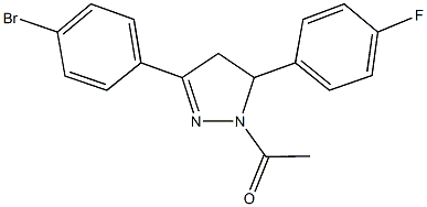 1-acetyl-3-(4-bromophenyl)-5-(4-fluorophenyl)-4,5-dihydro-1H-pyrazole 구조식 이미지