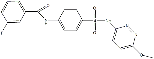 3-iodo-N-(4-{[(6-methoxypyridazin-3-yl)amino]sulfonyl}phenyl)benzamide 구조식 이미지