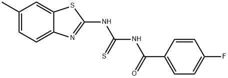 N-(4-fluorobenzoyl)-N'-(6-methyl-1,3-benzothiazol-2-yl)thiourea 구조식 이미지