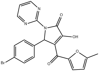 5-(4-bromophenyl)-3-hydroxy-4-(5-methyl-2-furoyl)-1-(2-pyrimidinyl)-1,5-dihydro-2H-pyrrol-2-one 구조식 이미지