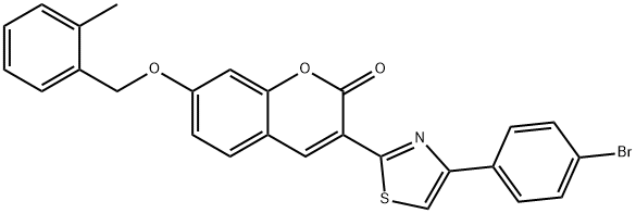 3-[4-(4-bromophenyl)-1,3-thiazol-2-yl]-7-[(2-methylbenzyl)oxy]-2H-chromen-2-one 구조식 이미지