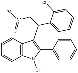 3-{1-(2-chlorophenyl)-2-nitroethyl}-2-phenyl-1H-indol-1-ol Structure