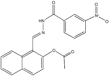 1-(2-{3-nitrobenzoyl}carbohydrazonoyl)-2-naphthyl acetate 구조식 이미지