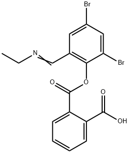 2-({2,4-dibromo-6-[(ethylimino)methyl]phenoxy}carbonyl)benzoic acid Structure