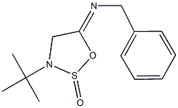 N-benzyl-N-(3-tert-butyl-2-oxido-1,2,3-oxathiazolidin-5-ylidene)amine 구조식 이미지