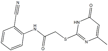 N-(2-cyanophenyl)-2-[(4-methyl-6-oxo-1,6-dihydro-2-pyrimidinyl)sulfanyl]acetamide 구조식 이미지