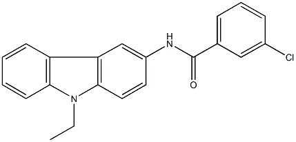 3-chloro-N-(9-ethyl-9H-carbazol-3-yl)benzamide Structure