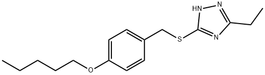4-{[(5-ethyl-4H-1,2,4-triazol-3-yl)sulfanyl]methyl}phenyl pentyl ether 구조식 이미지