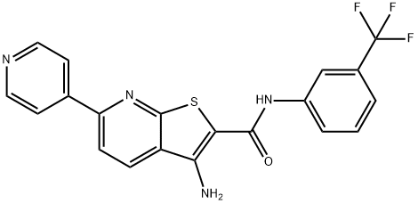 3-amino-6-(4-pyridinyl)-N-[3-(trifluoromethyl)phenyl]thieno[2,3-b]pyridine-2-carboxamide Structure